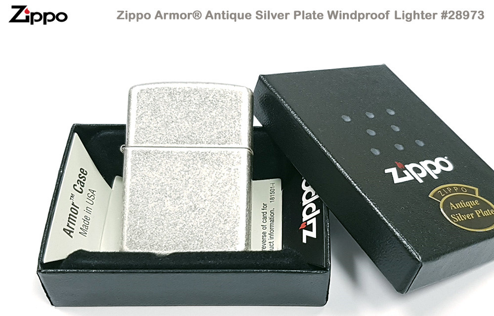 Zippo Armor® 盔甲系列Antique Silver Plate 仿古銀打火機