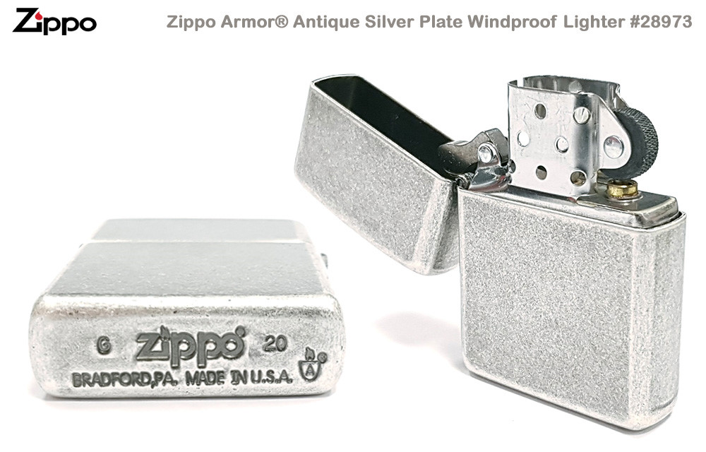 Zippo Armor® 盔甲系列Antique Silver Plate 仿古銀打火機