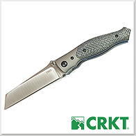 CRKT Obverse 碳纖藍色陽極氧化鈦柄折刀 -M390鋼(Satin處理) 【限量500把-特價】